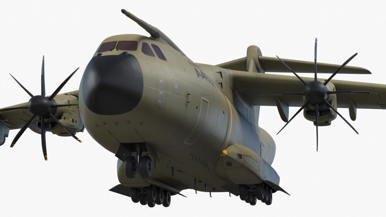 Airbus Atlas Military Transport Green Rigged 3D model