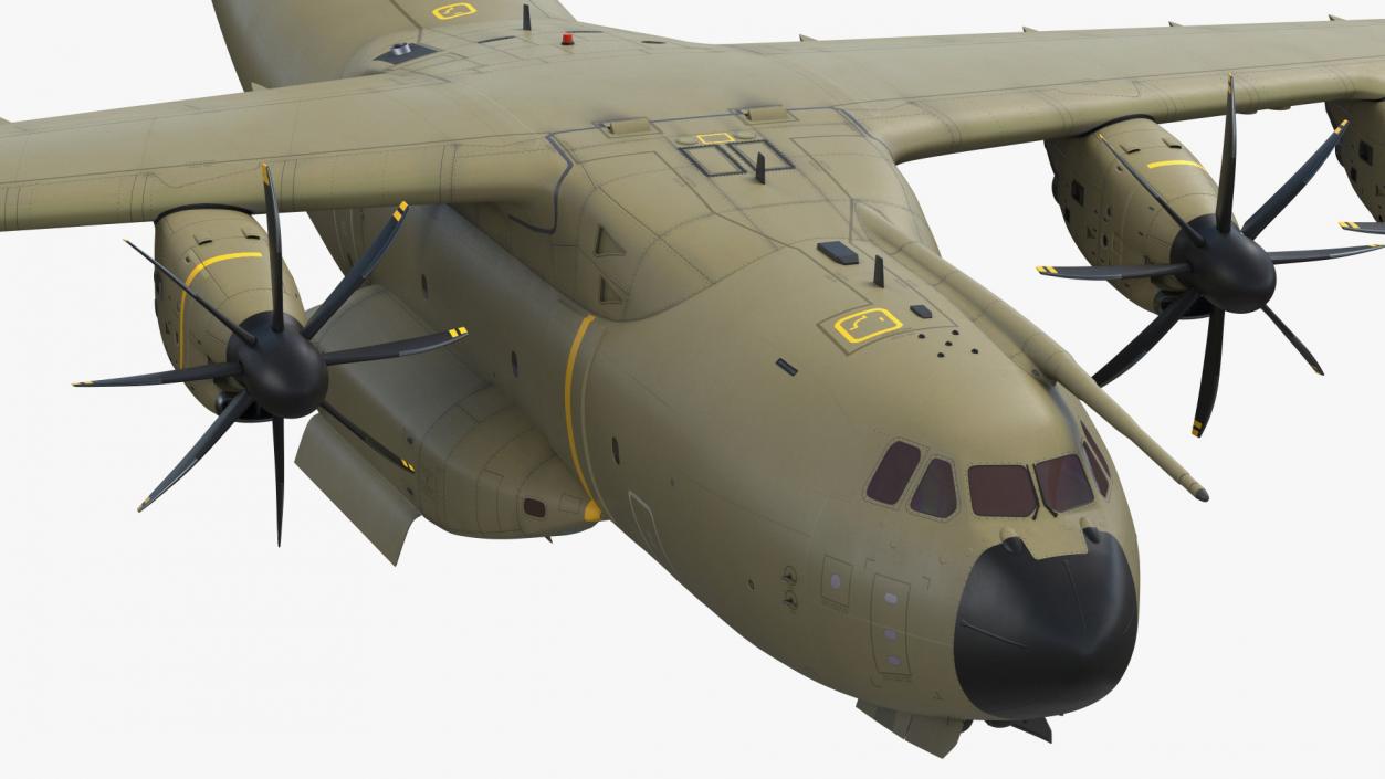 Airbus Atlas Military Transport Green Rigged 3D model