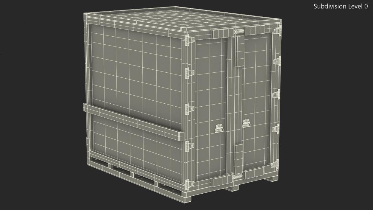 3D Wooden Shipping Crate 4 model