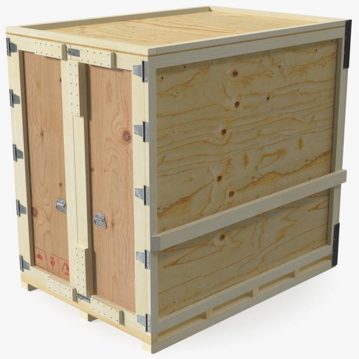 3D Wooden Shipping Crate 4 model