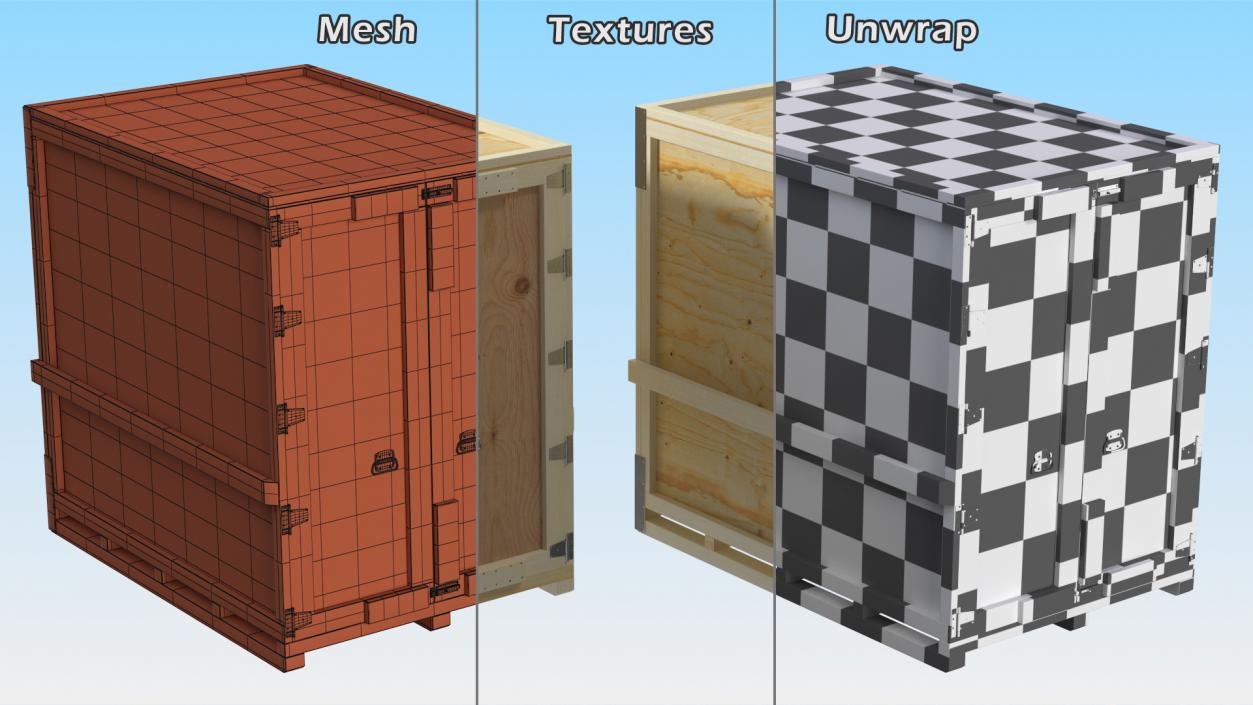 3D Wooden Shipping Crate 4 model