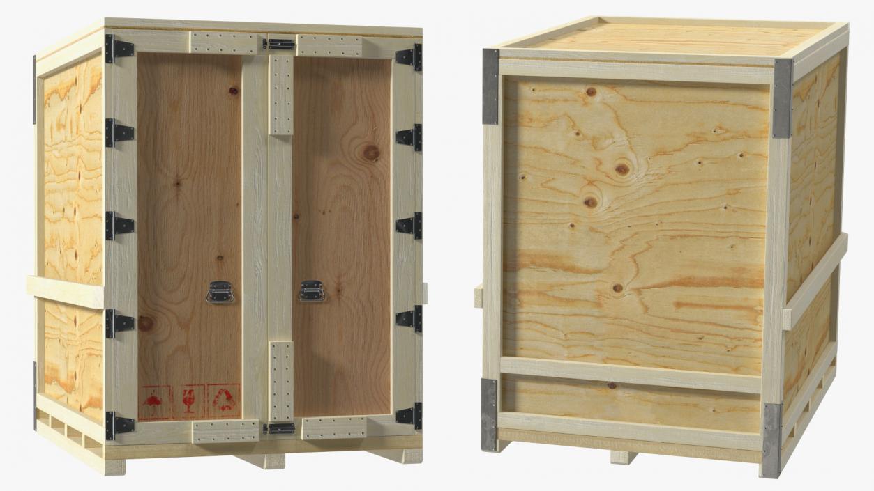 3D Wooden Shipping Crate 4 model