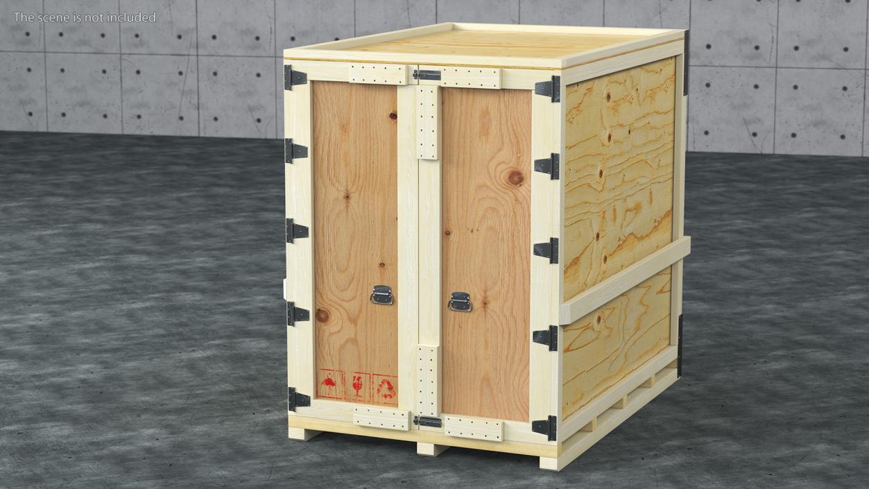 3D Wooden Shipping Crate 4 model