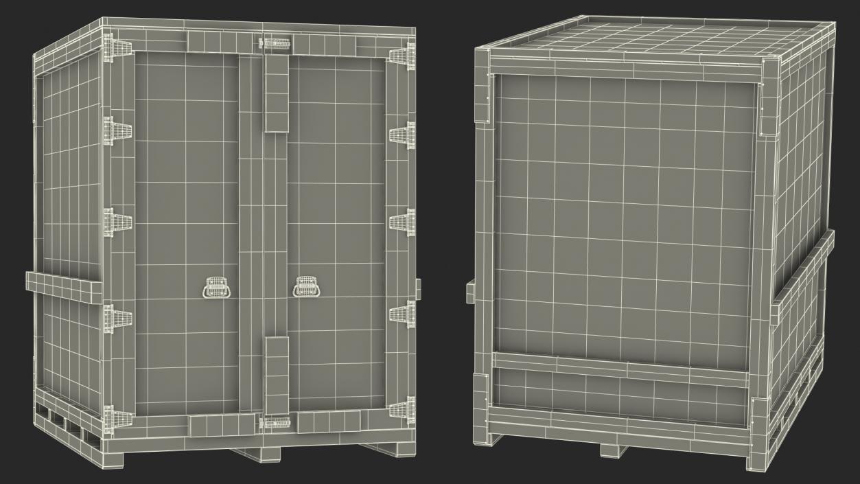 3D Wooden Shipping Crate 4 model