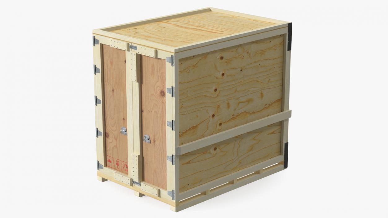 3D Wooden Shipping Crate 4 model