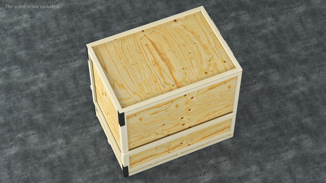 3D Wooden Shipping Crate 4 model