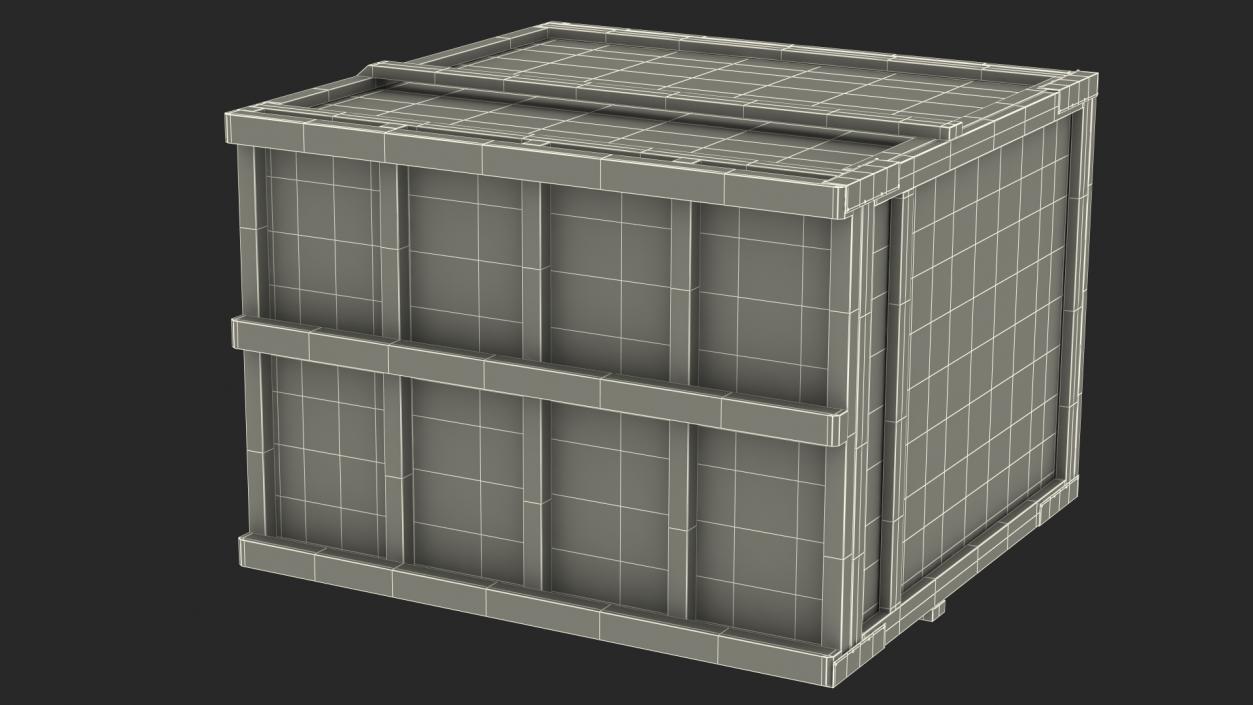 3D Wooden Shipping Crate 4 model