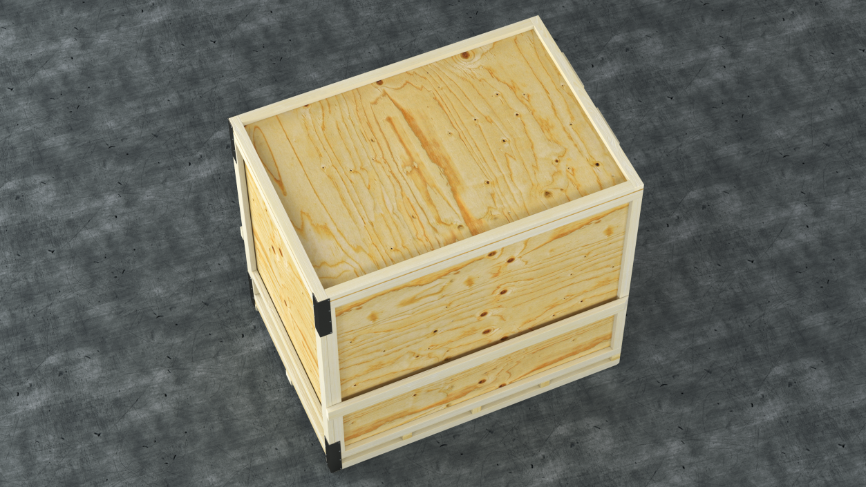 3D Wooden Shipping Crate 4 model