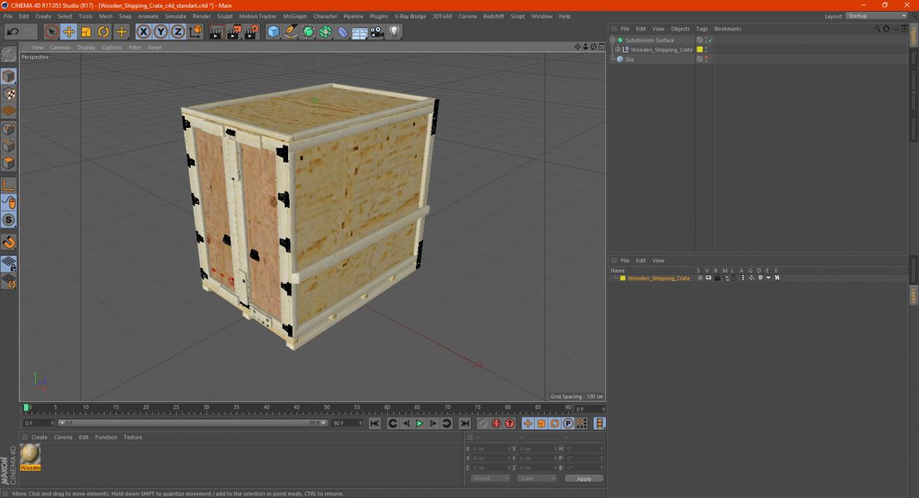 3D Wooden Shipping Crate 4 model