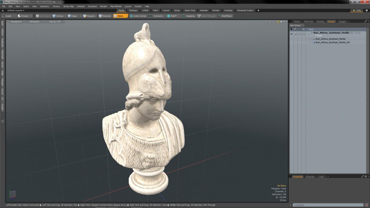 3D model Bust Athena Giustiniani Marble