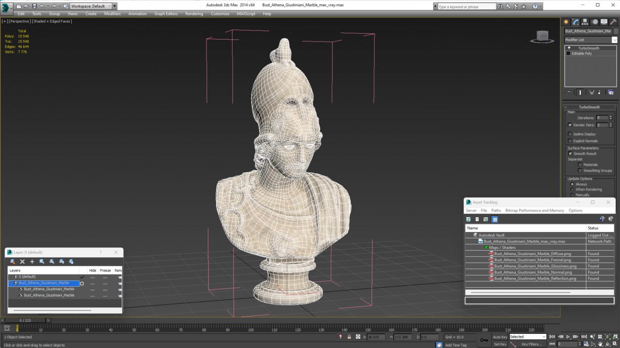 3D model Bust Athena Giustiniani Marble