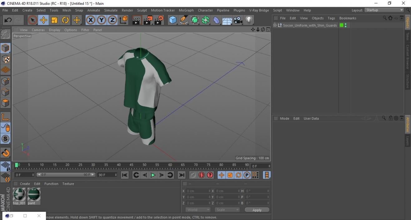 3D Soccer Uniform with Shin Guards