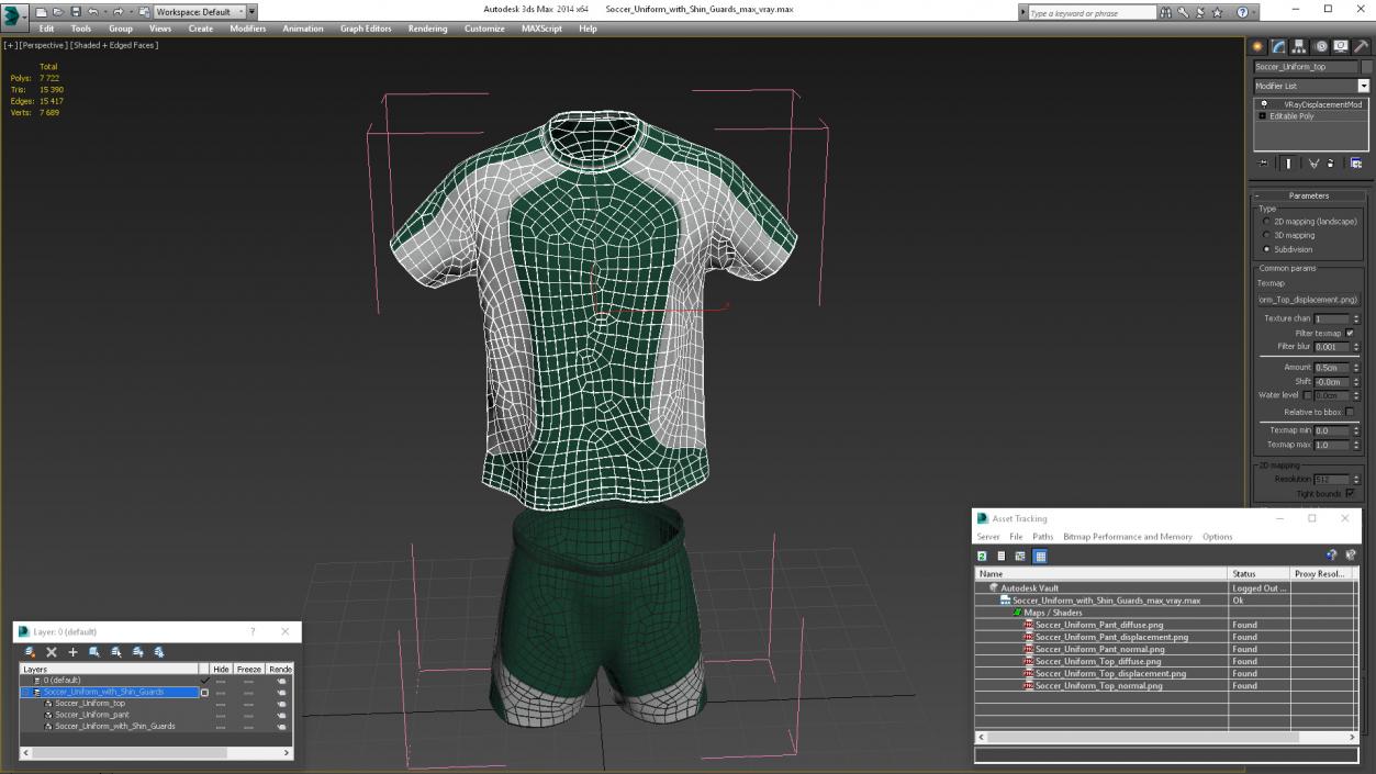 3D Soccer Uniform with Shin Guards