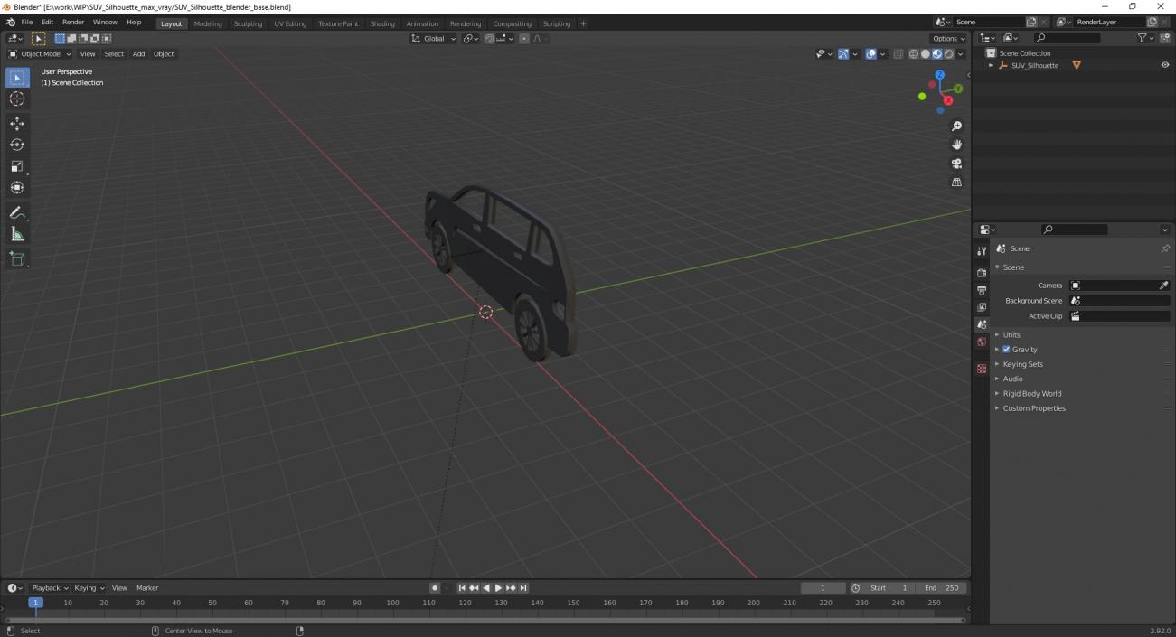 SUV Silhouette 3D model