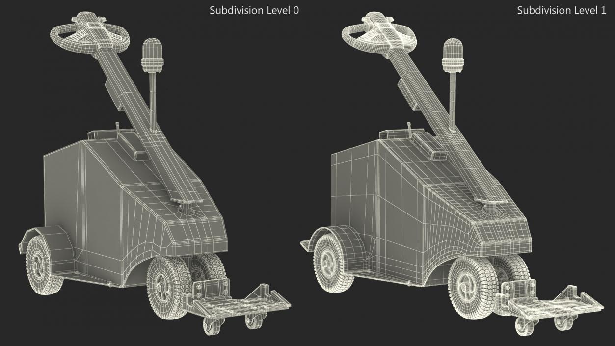 Airport Trolley Powered Tug Pusher Handle It 3D model