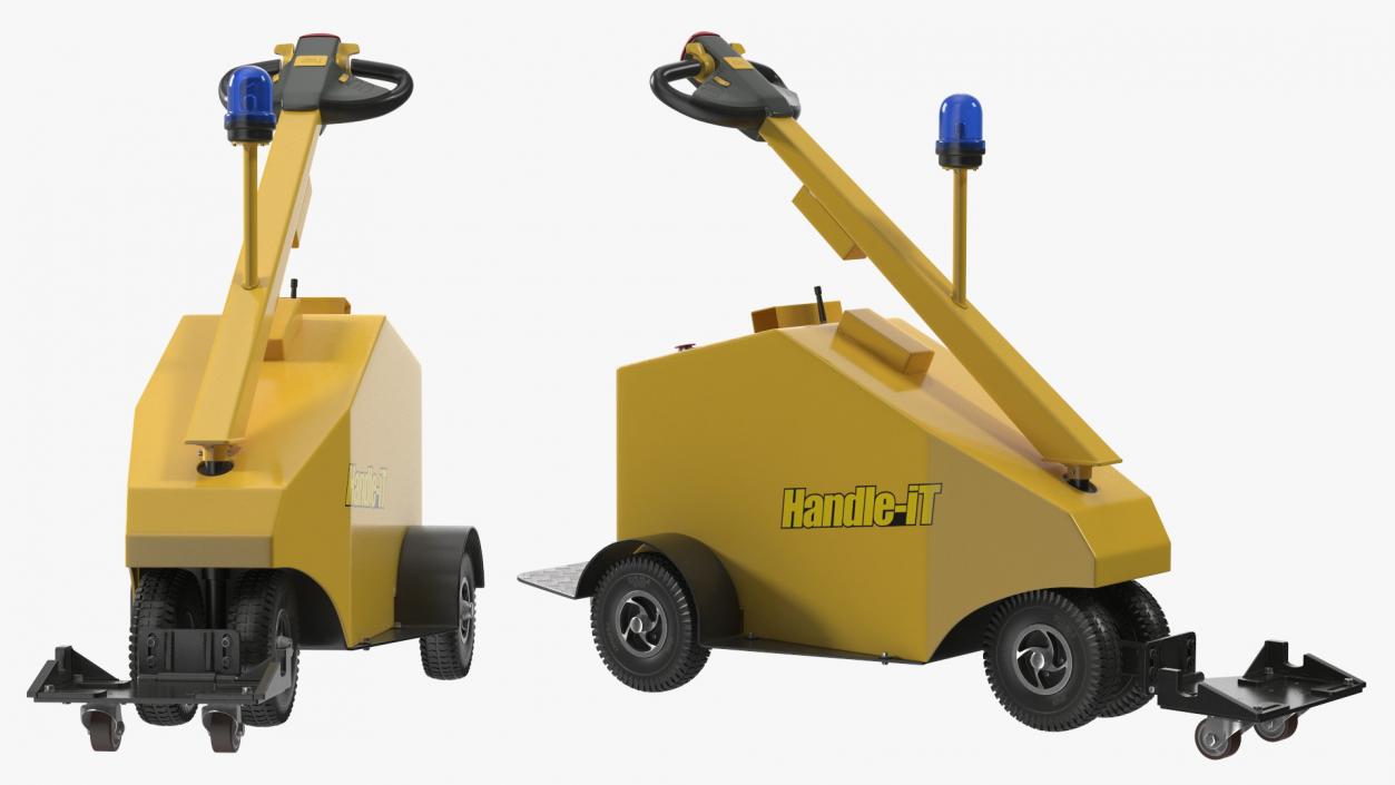 Airport Trolley Powered Tug Pusher Handle It 3D model