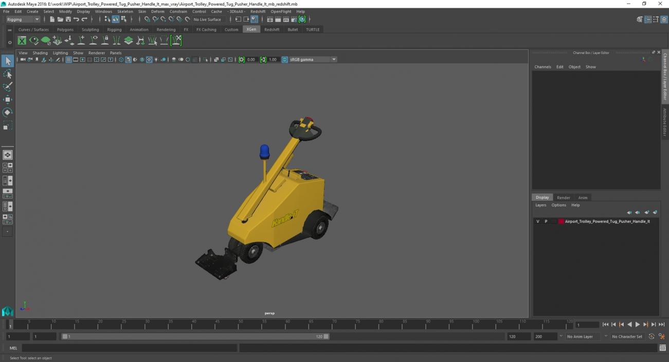 Airport Trolley Powered Tug Pusher Handle It 3D model