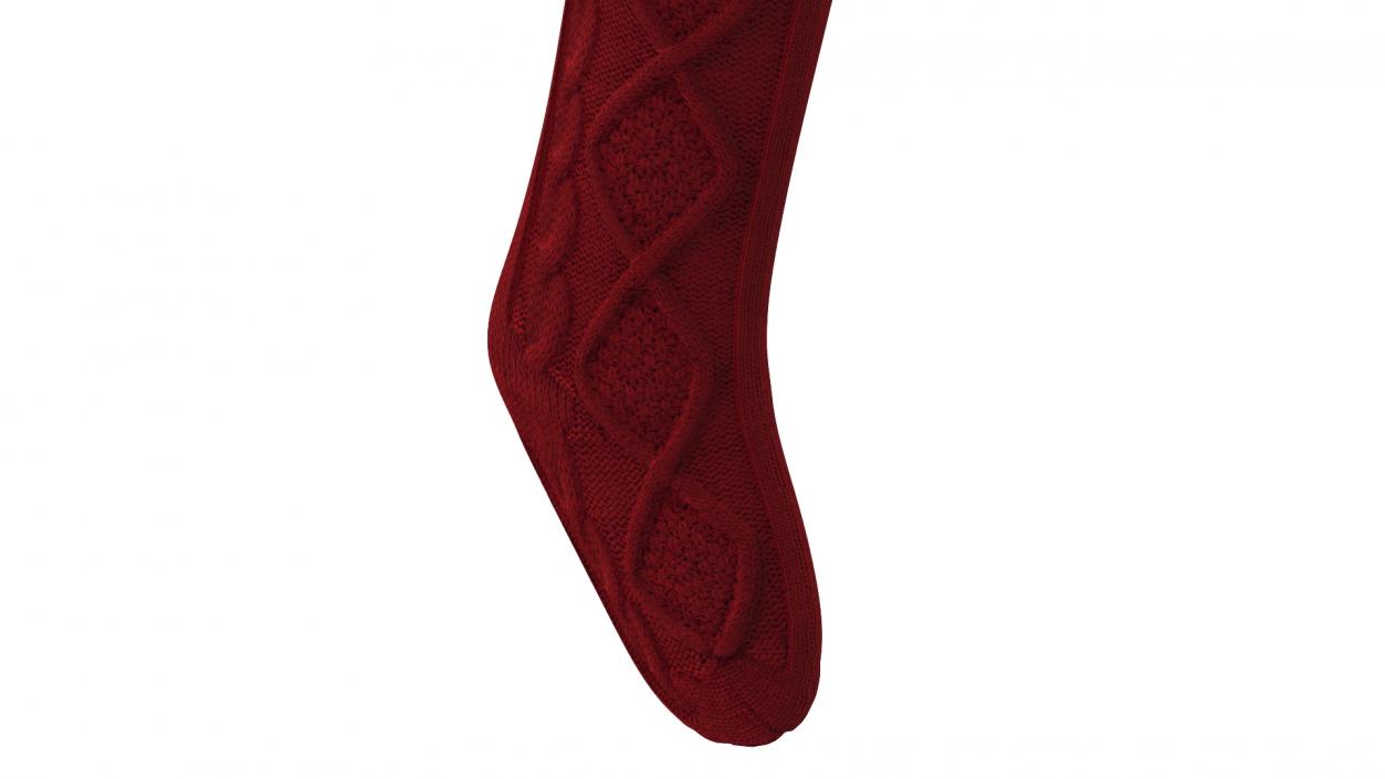 3D Knitted Christmas Stocking in Red model