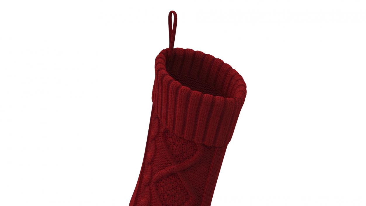 3D Knitted Christmas Stocking in Red model