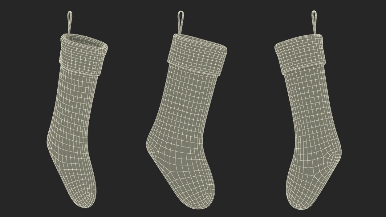 3D Knitted Christmas Stocking in Red model