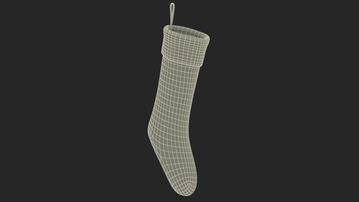 3D Knitted Christmas Stocking in Red model