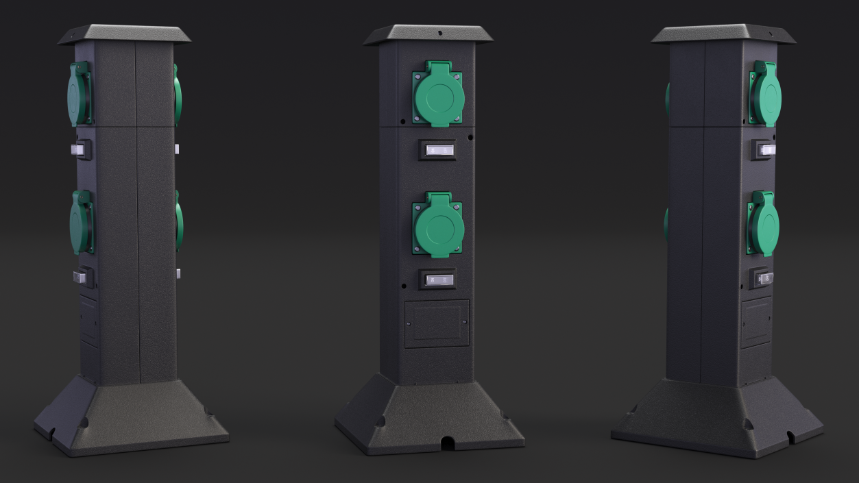 Garden Energy Column with 4 Socket 3D model