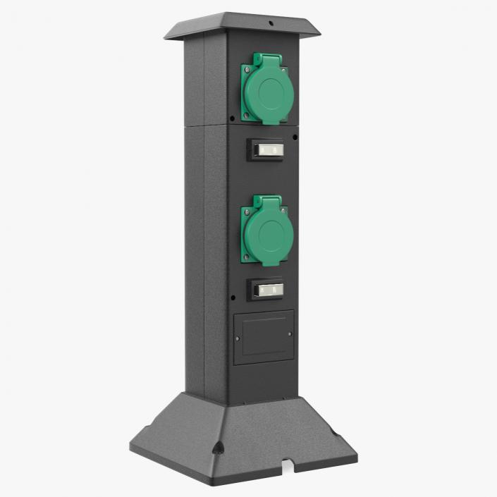 Garden Energy Column with 4 Socket 3D model