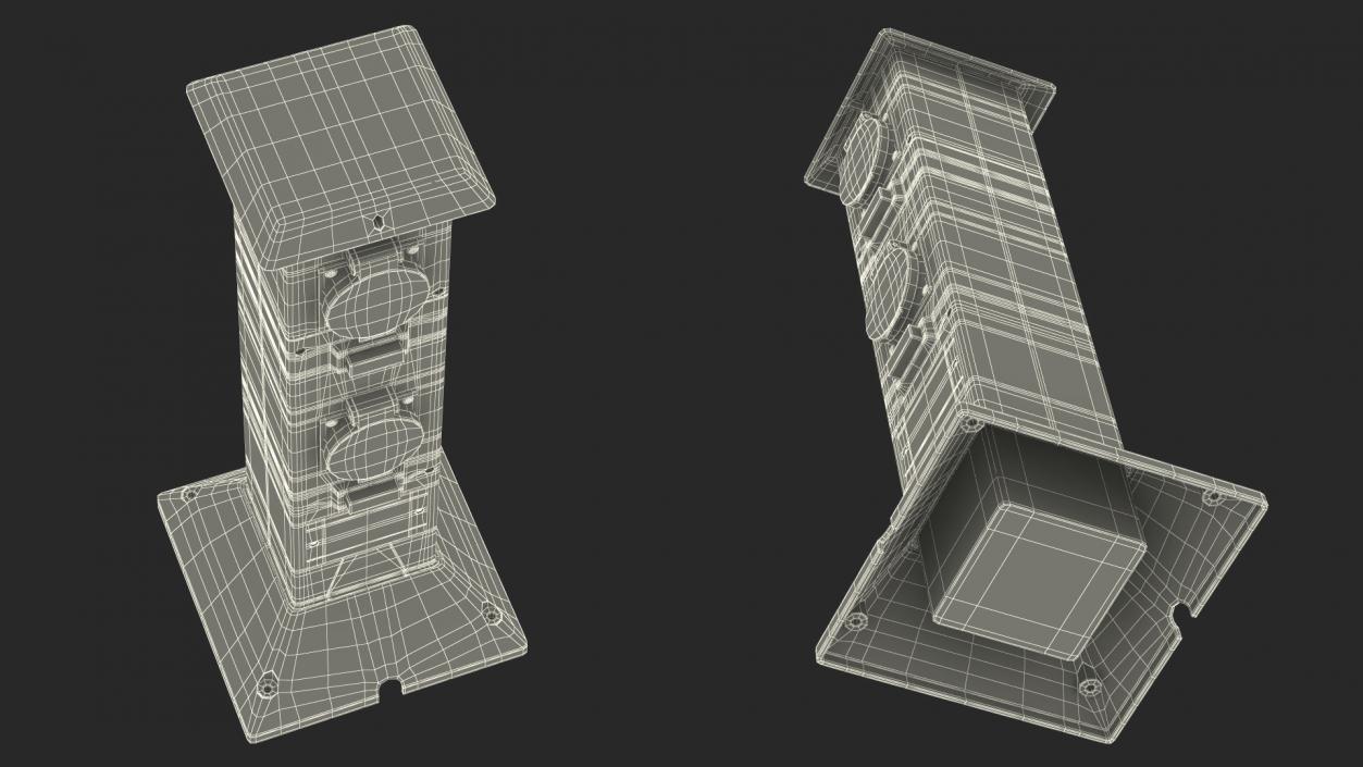 Garden Energy Column with 4 Socket 3D model