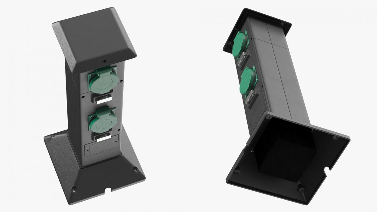 Garden Energy Column with 4 Socket 3D model