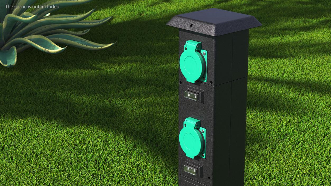 Garden Energy Column with 4 Socket 3D model