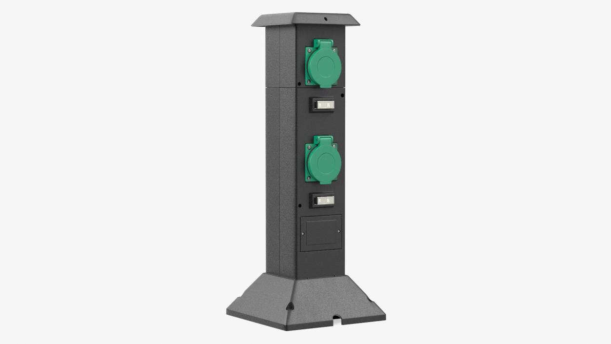 Garden Energy Column with 4 Socket 3D model