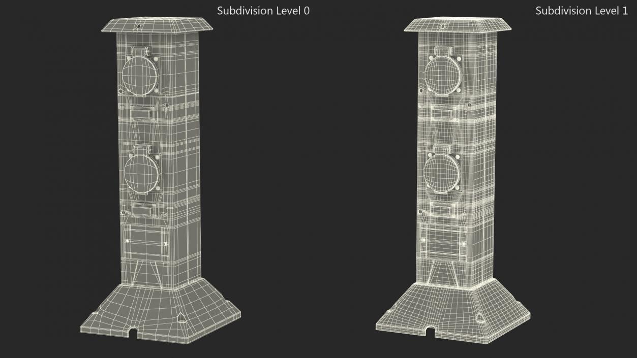 Garden Energy Column with 4 Socket 3D model