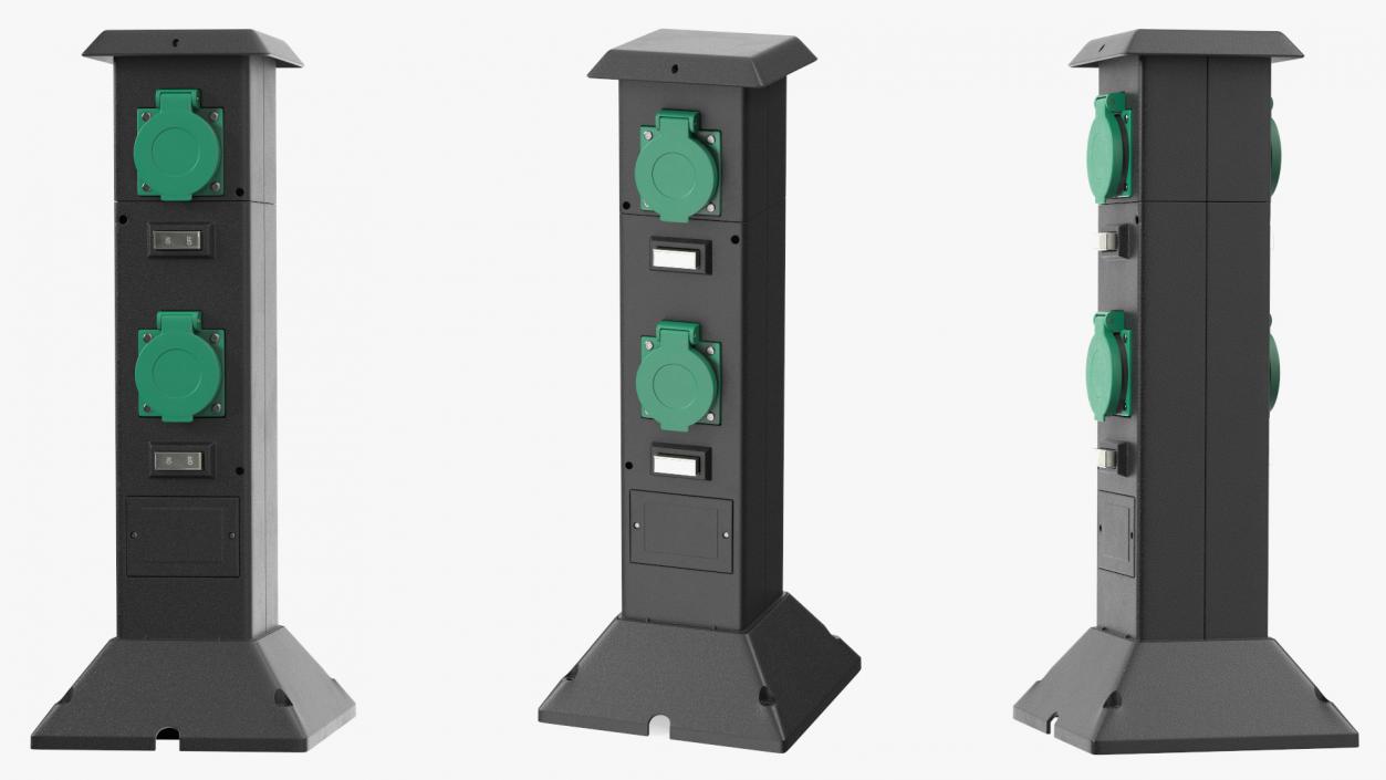 Garden Energy Column with 4 Socket 3D model