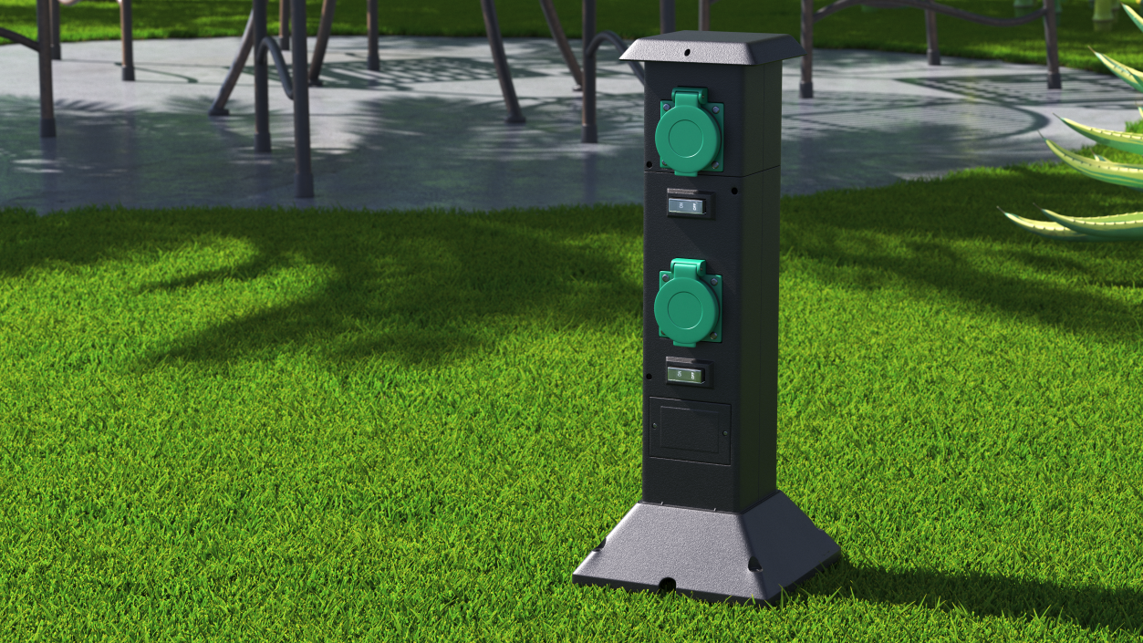 Garden Energy Column with 4 Socket 3D model