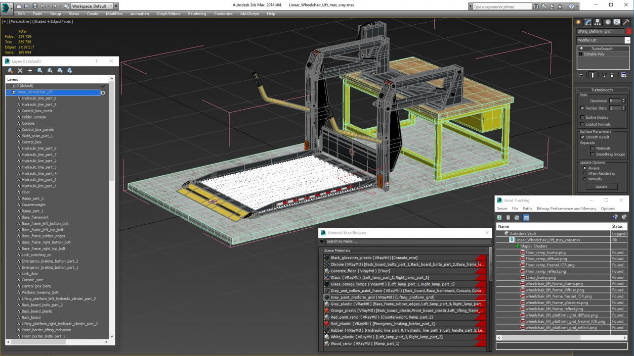 Linear Wheelchair Lift 3D