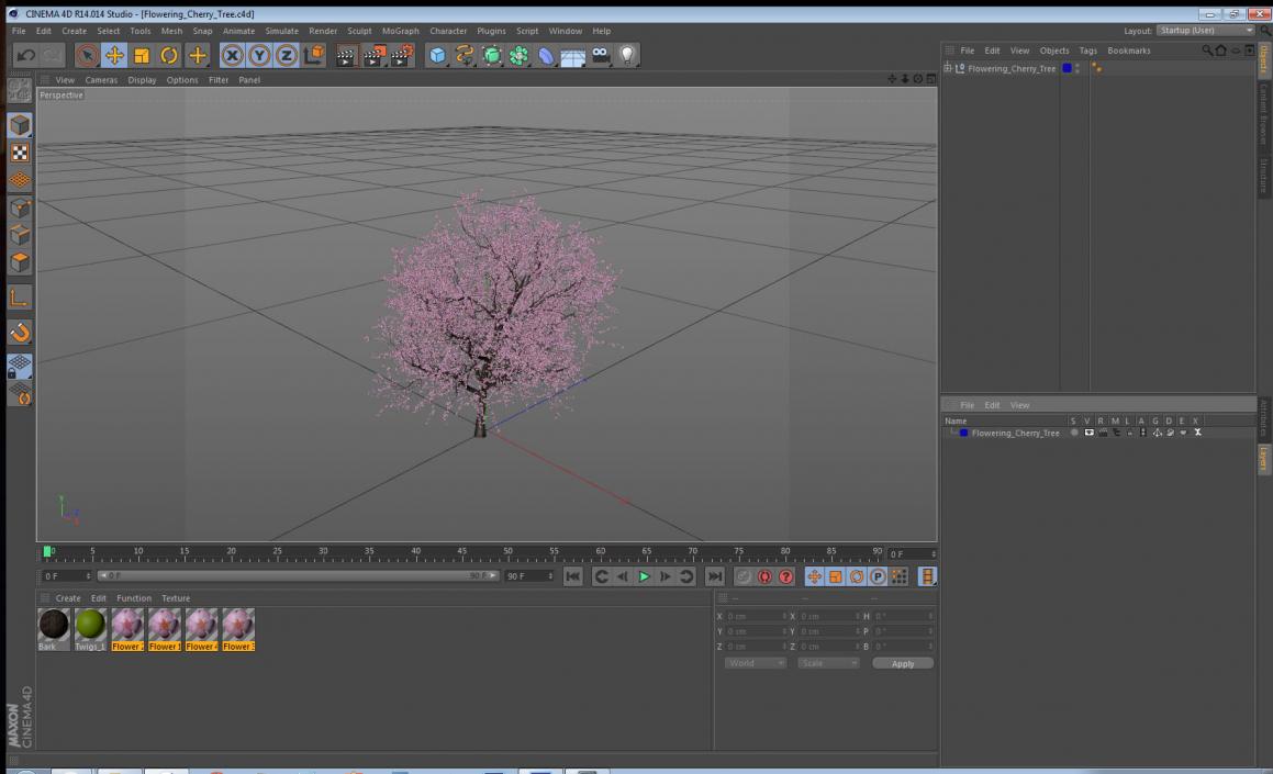 3D Flowering Cherry Tree