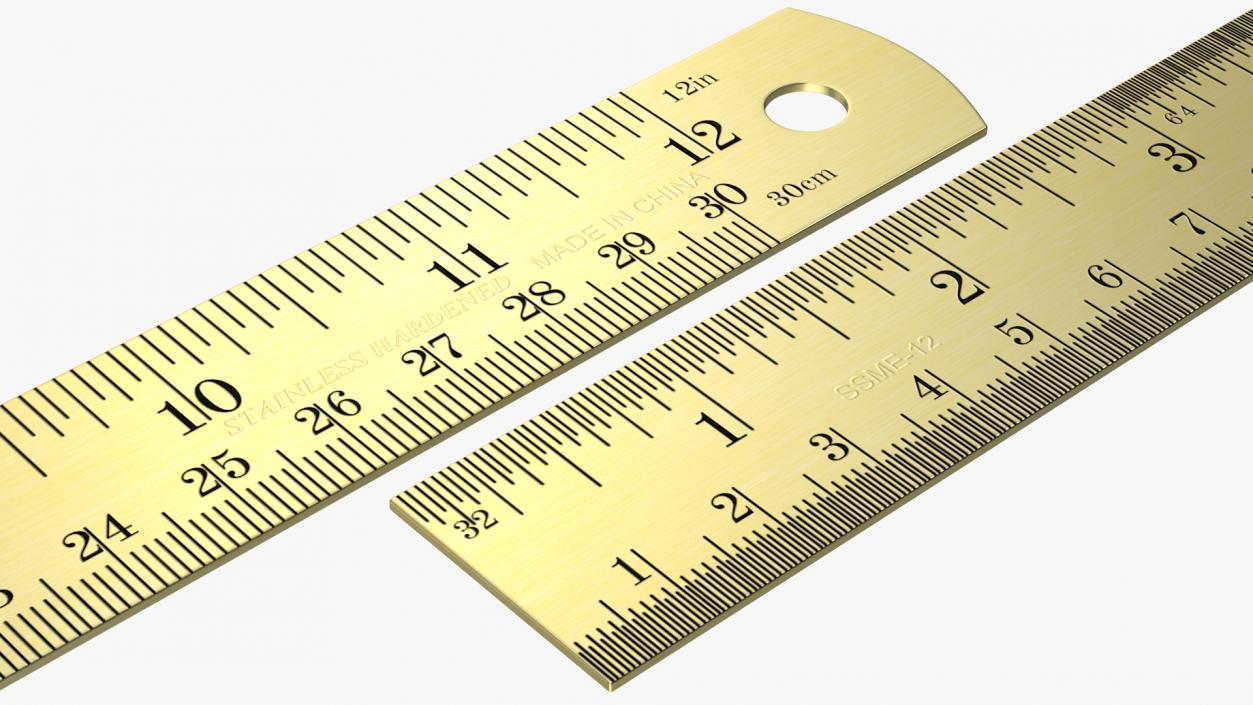 3D Brass Ruler