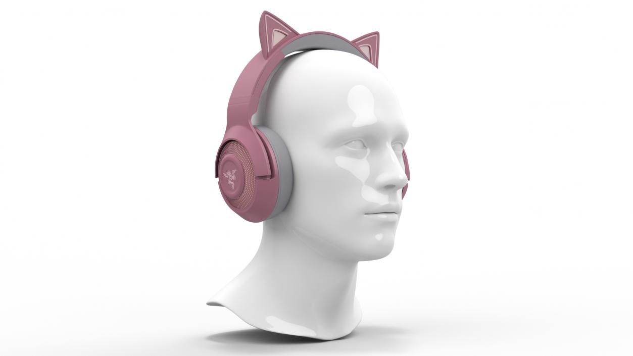 Razer Kraken BT Kitty Edition on Mannequin Head 3D