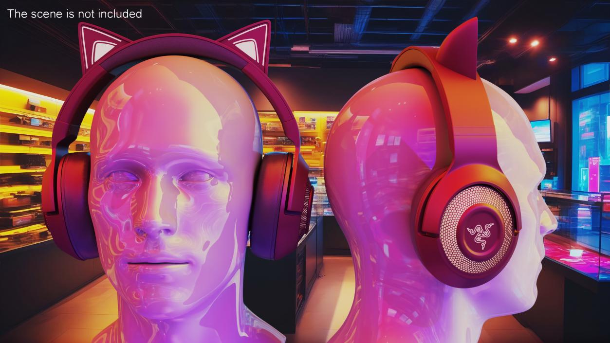 Razer Kraken BT Kitty Edition on Mannequin Head 3D