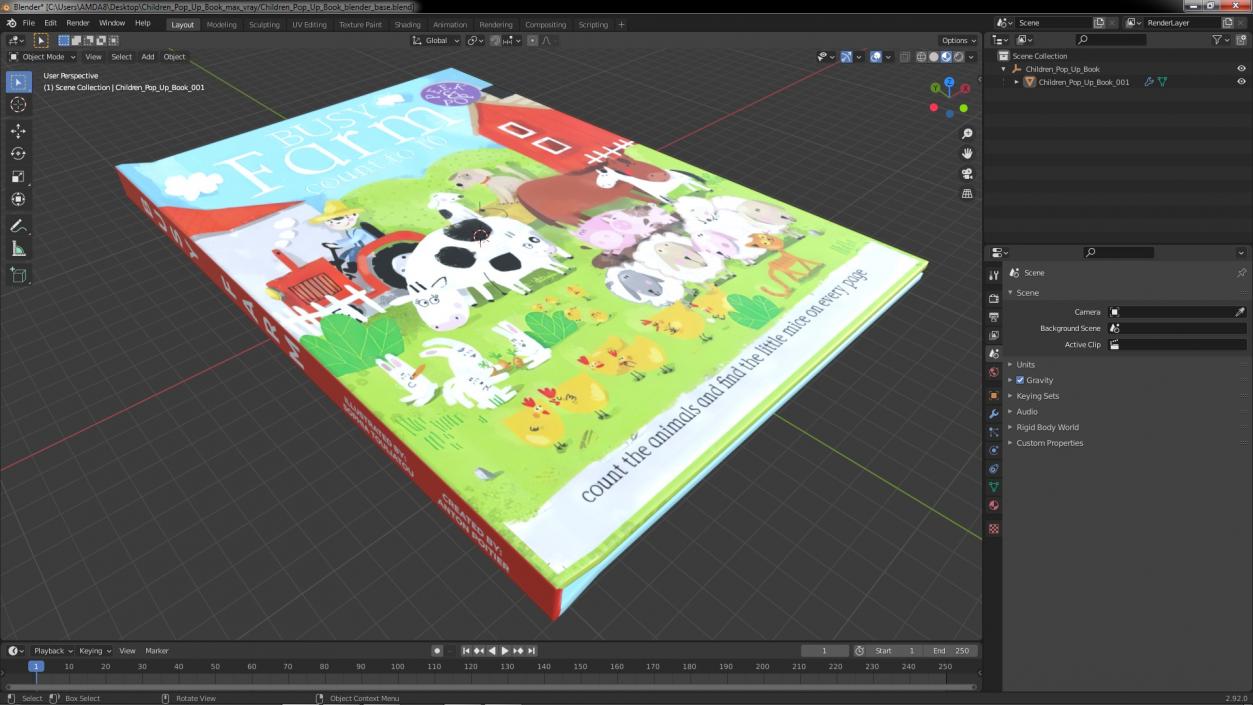 3D model Children Pop Up Book