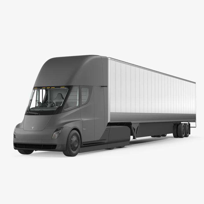 Tesla Semi Truck with Trailer 3D model