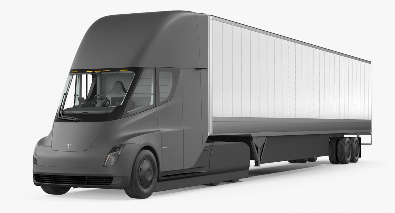 Tesla Semi Truck with Trailer 3D model