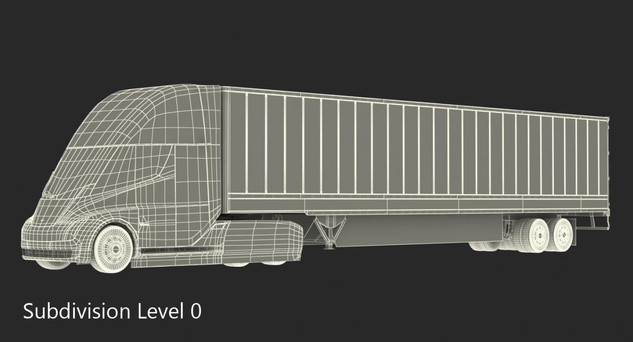 Tesla Semi Truck with Trailer 3D model