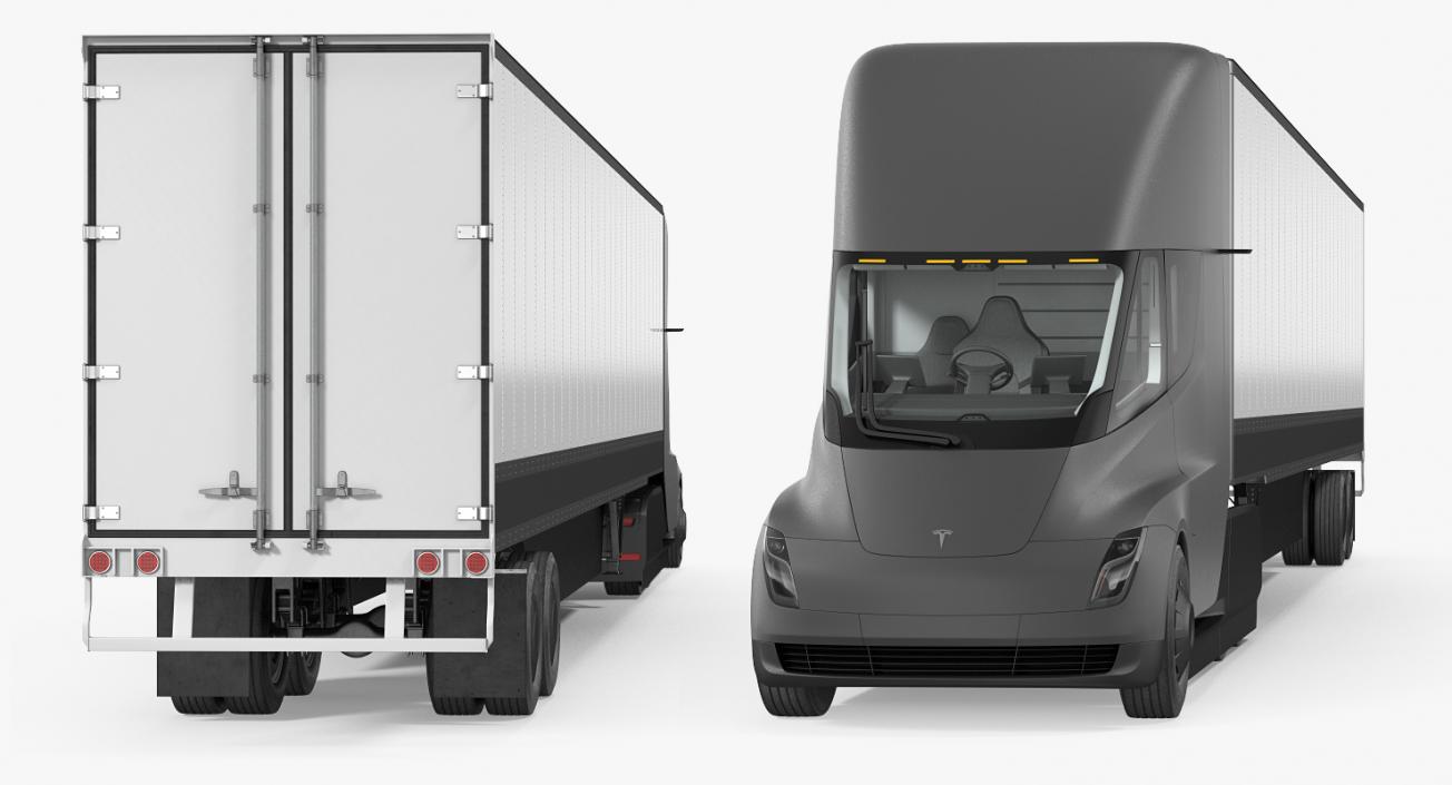 Tesla Semi Truck with Trailer 3D model