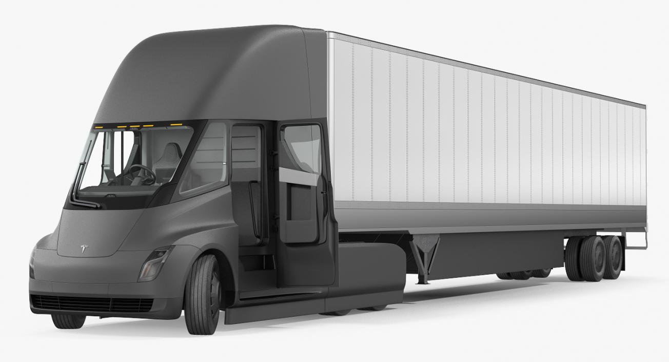 Tesla Semi Truck with Trailer 3D model