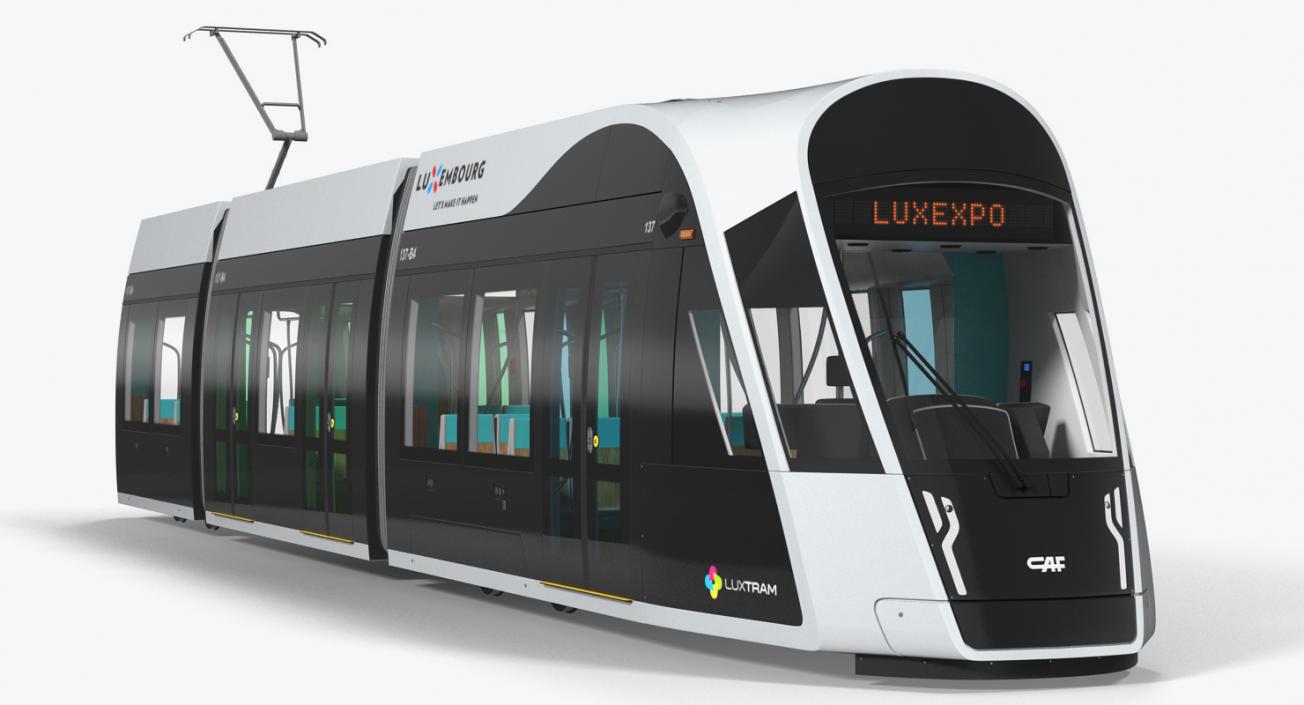 Urbos3 Luxembourg Tram Rigged 3D model