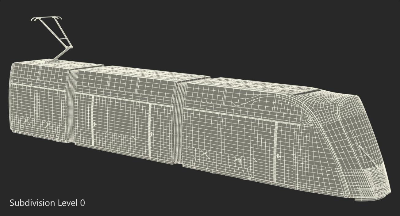 Urbos3 Luxembourg Tram Rigged 3D model