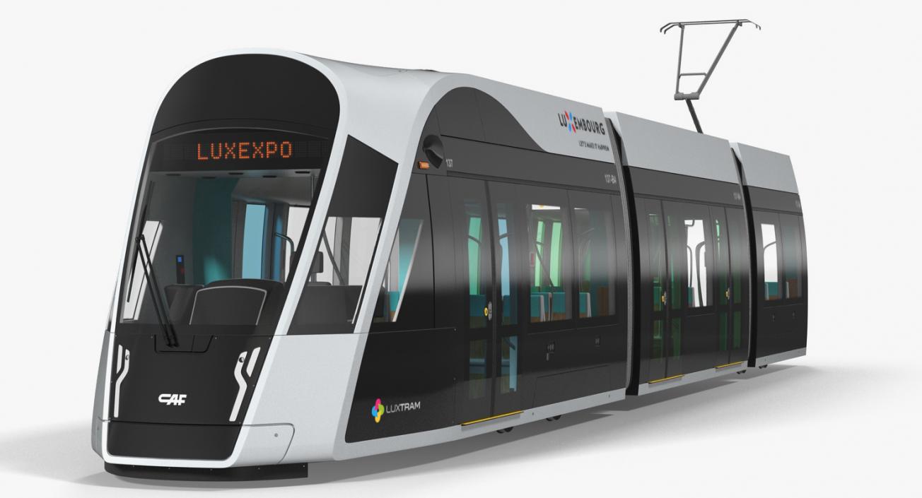 Urbos3 Luxembourg Tram Rigged 3D model