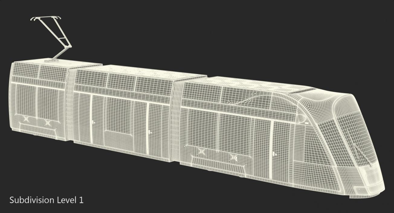 Urbos3 Luxembourg Tram Rigged 3D model