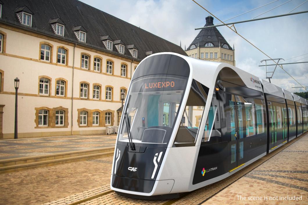 Urbos3 Luxembourg Tram Rigged 3D model